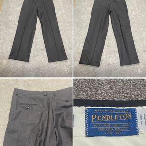 Pendleton mens flat front pants sz 40 gray wool USA made dress trousers vintage
